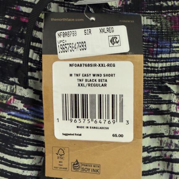 The North Face Men’s Easy Wind Shorts XXL Black Beta Print Activewear - Picture 10 of 15